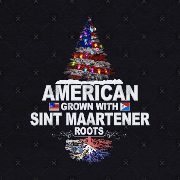 Christmas Tree  American Grown With Sint Maartener Roots - Gift for Sint Maartener From Sint Maarten by Country Flags